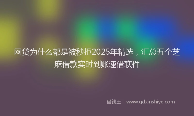 网贷为什么都是被秒拒2025年精选，汇总五个芝麻借款实时到账速借软件