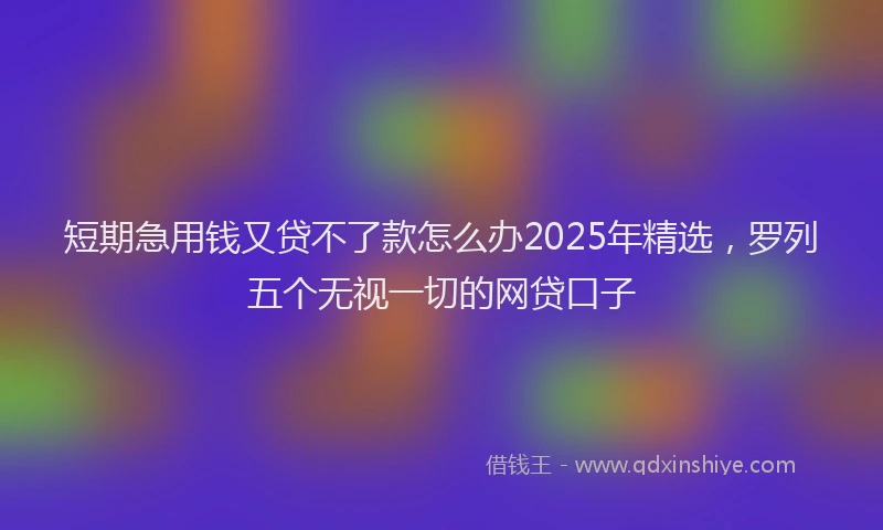 短期急用钱又贷不了款怎么办2025年精选，罗列五个无视一切的网贷口子