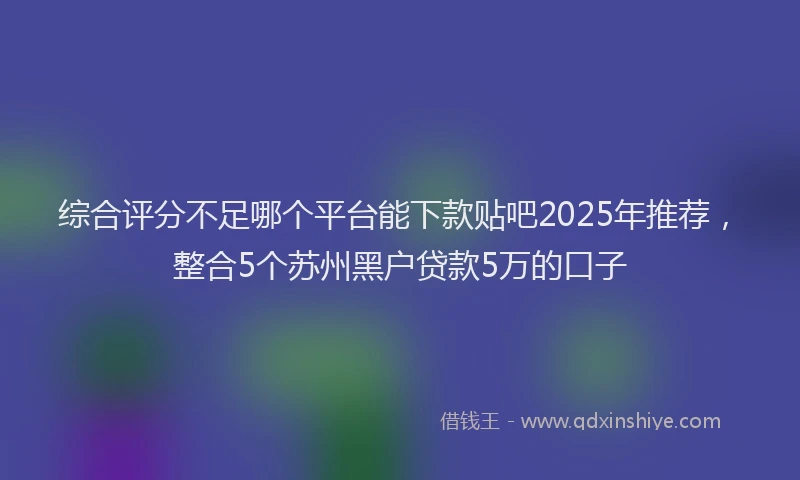 综合评分不足哪个平台能下款贴吧2025年推荐，整合5个苏州黑户贷款5万的口子