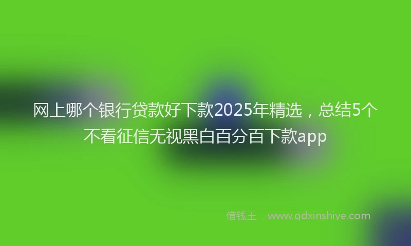 网上哪个银行贷款好下款2025年精选，总结5个不看征信无视黑白百分百下款app