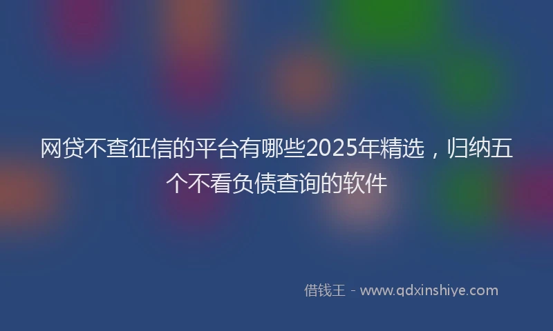 网贷不查征信的平台有哪些2025年精选，归纳五个不看负债查询的软件