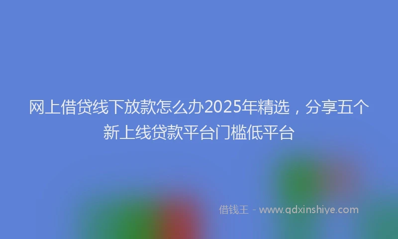 网上借贷线下放款怎么办2025年精选，分享五个新上线贷款平台门槛低平台