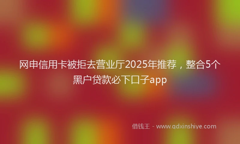 网申信用卡被拒去营业厅2025年推荐，整合5个黑户贷款必下口子app