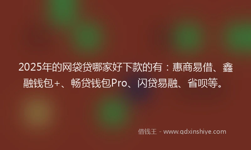 2025年的网袋贷哪家好下款的有：惠商易借、鑫融钱包+、畅贷钱包Pro、闪贷易融、省呗等。