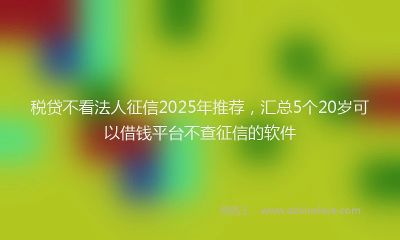 税贷不看法人征信2025年推荐，汇总5个20岁可以借钱平台不查征信的软件