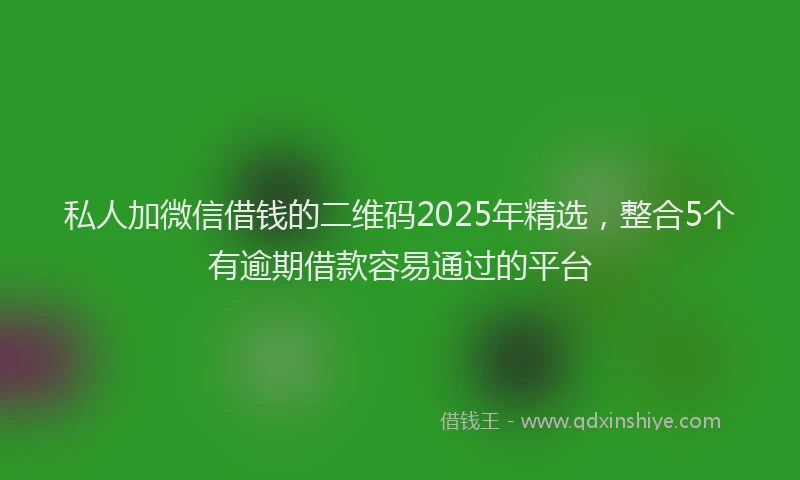 私人加微信借钱的二维码2025年精选，整合5个有逾期借款容易通过的平台