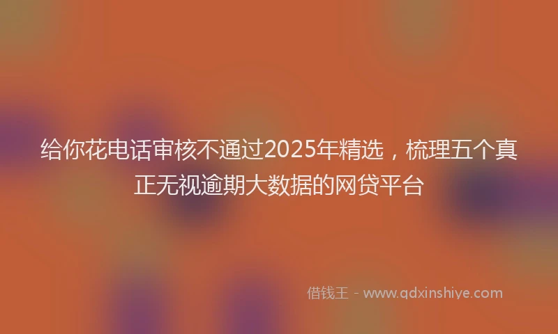 给你花电话审核不通过2025年精选，梳理五个真正无视逾期大数据的网贷平台