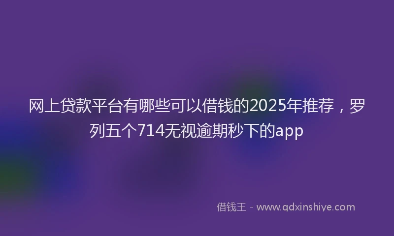 网上贷款平台有哪些可以借钱的2025年推荐，罗列五个714无视逾期秒下的app