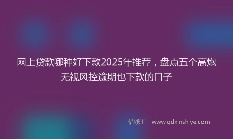 网上贷款哪种好下款2025年推荐，盘点五个高炮无视风控逾期也下款的口子