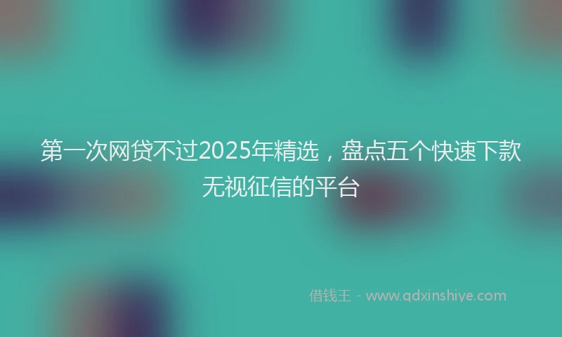 第一次网贷不过2025年精选，盘点五个快速下款无视征信的平台