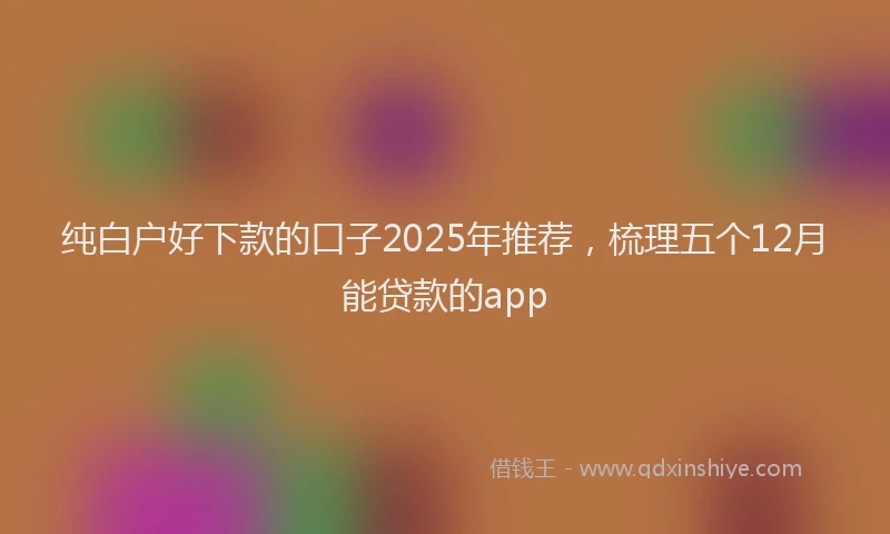 纯白户好下款的口子2025年推荐，梳理五个12月能贷款的app