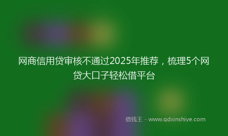 网商信用贷审核不通过2025年推荐，梳理5个网贷大口子轻松借平台