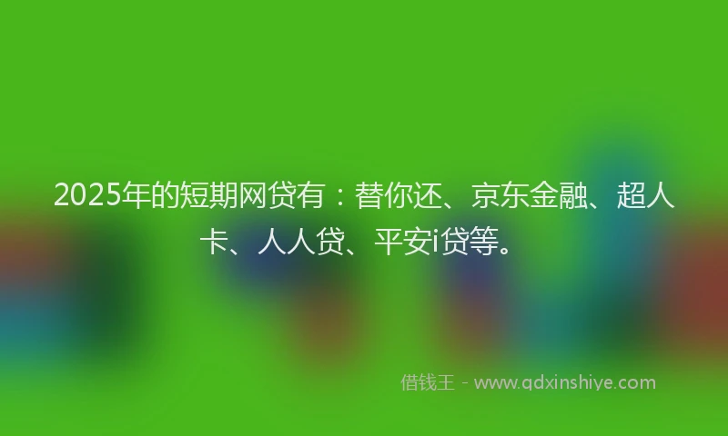 2025年的短期网贷有：替你还、京东金融、超人卡、人人贷、平安i贷等。
