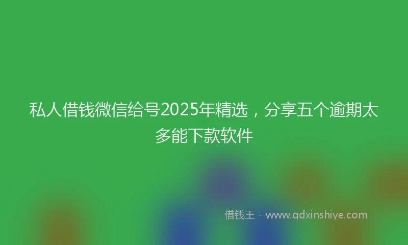 私人借钱微信给号2025年精选，分享五个逾期太多能下款软件