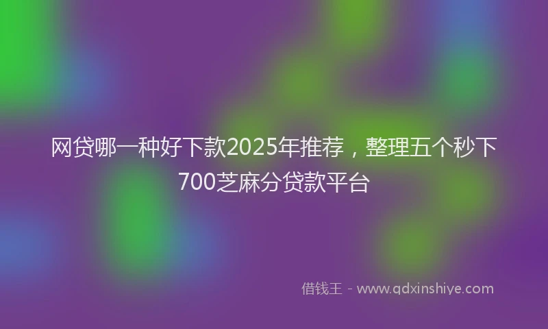 网贷哪一种好下款2025年推荐，整理五个秒下700芝麻分贷款平台