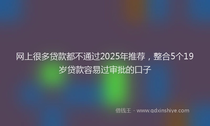 网上很多贷款都不通过2025年推荐，整合5个19岁贷款容易过审批的口子