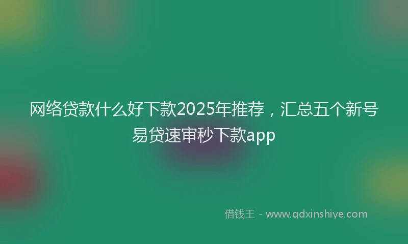 网络贷款什么好下款2025年推荐，汇总五个新号易贷速审秒下款app