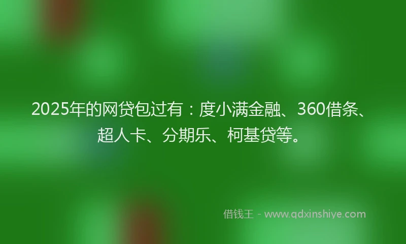 2025年的网贷包过有：度小满金融、360借条、超人卡、分期乐、柯基贷等。