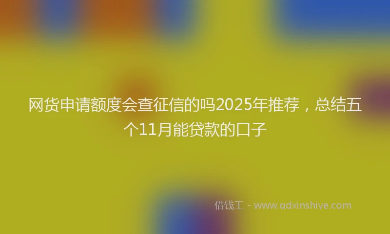 网货申请额度会查征信的吗2025年推荐，总结五个11月能贷款的口子