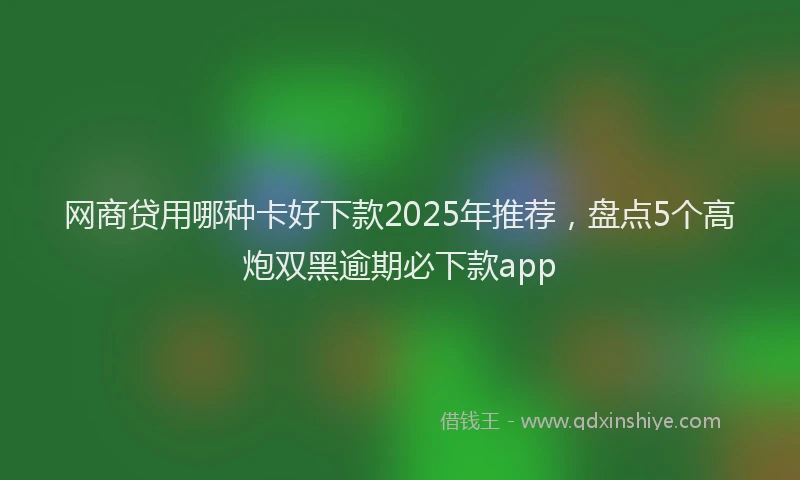 网商贷用哪种卡好下款2025年推荐，盘点5个高炮双黑逾期必下款app