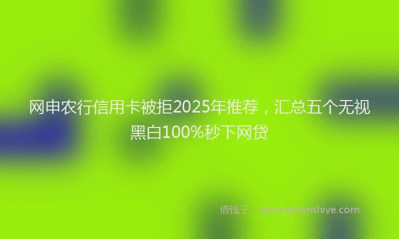 网申农行信用卡被拒2025年推荐，汇总五个无视黑白100%秒下网贷