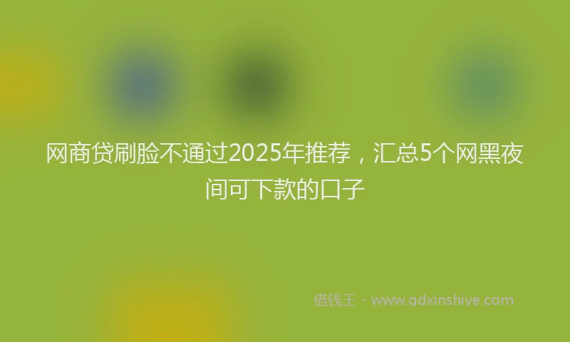 网商贷刷脸不通过2025年推荐，汇总5个网黑夜间可下款的口子