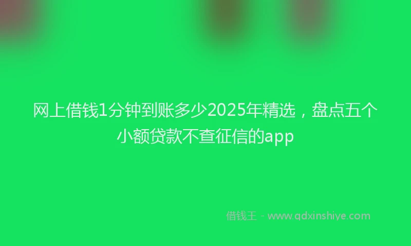 网上借钱1分钟到账多少2025年精选，盘点五个小额贷款不查征信的app