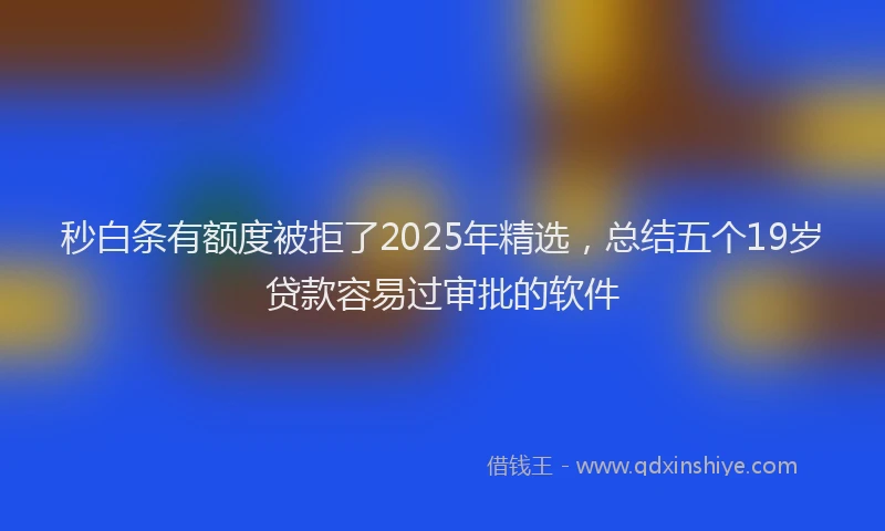 秒白条有额度被拒了2025年精选，总结五个19岁贷款容易过审批的软件