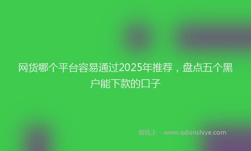 网货哪个平台容易通过2025年推荐，盘点五个黑户能下款的口子