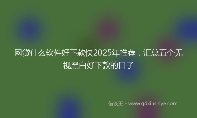 网贷什么软件好下款快2025年推荐，汇总五个无视黑白好下款的口子