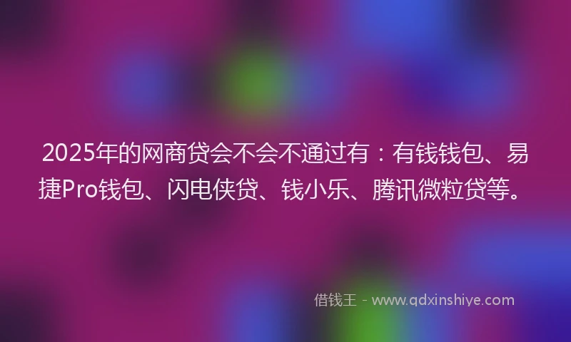 2025年的网商贷会不会不通过有：有钱钱包、易捷Pro钱包、闪电侠贷、钱小乐、腾讯微粒贷等。