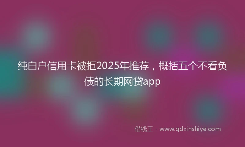 纯白户信用卡被拒2025年推荐，概括五个不看负债的长期网贷app