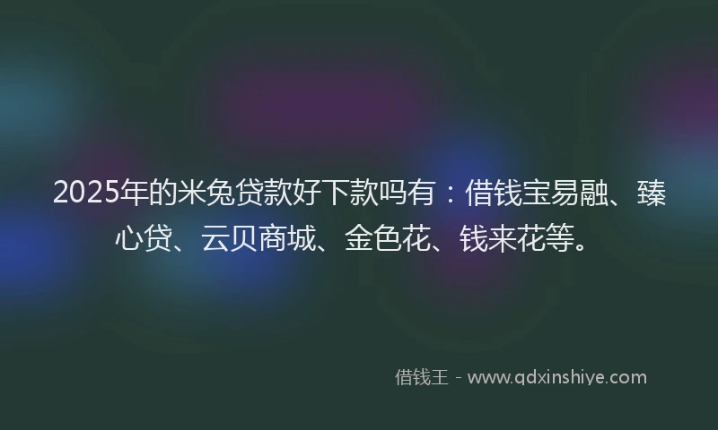 2025年的米兔贷款好下款吗有：借钱宝易融、臻心贷、云贝商城、金色花、钱来花等。