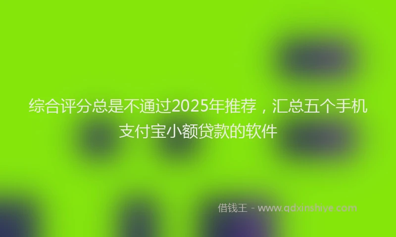 综合评分总是不通过2025年推荐，汇总五个手机支付宝小额贷款的软件