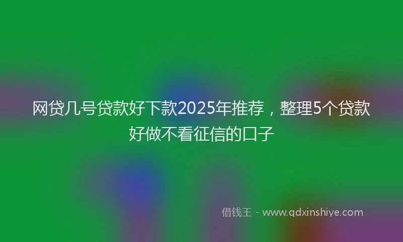 网贷几号贷款好下款2025年推荐，整理5个贷款好做不看征信的口子