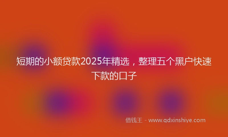 短期的小额贷款2025年精选，整理五个黑户快速下款的口子