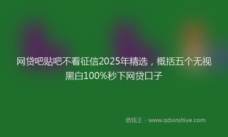 网贷吧贴吧不看征信2025年精选，概括五个无视黑白100%秒下网贷口子