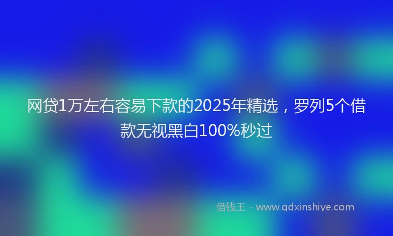 网贷1万左右容易下款的2025年精选，罗列5个借款无视黑白100%秒过