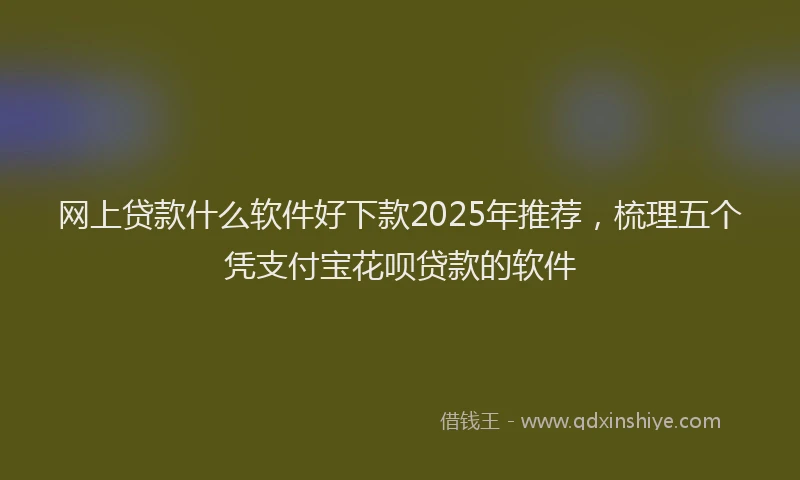 网上贷款什么软件好下款2025年推荐，梳理五个凭支付宝花呗贷款的软件