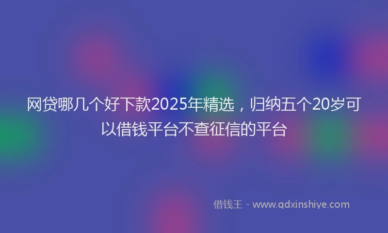 网贷哪几个好下款2025年精选，归纳五个20岁可以借钱平台不查征信的平台
