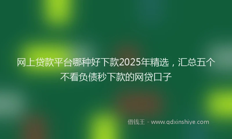 网上贷款平台哪种好下款2025年精选，汇总五个不看负债秒下款的网贷口子