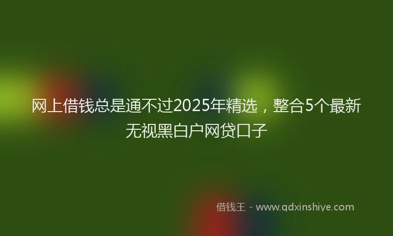 网上借钱总是通不过2025年精选，整合5个最新无视黑白户网贷口子