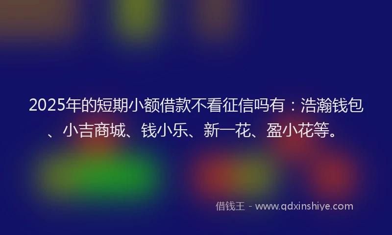 2025年的短期小额借款不看征信吗有：浩瀚钱包、小吉商城、钱小乐、新一花、盈小花等。