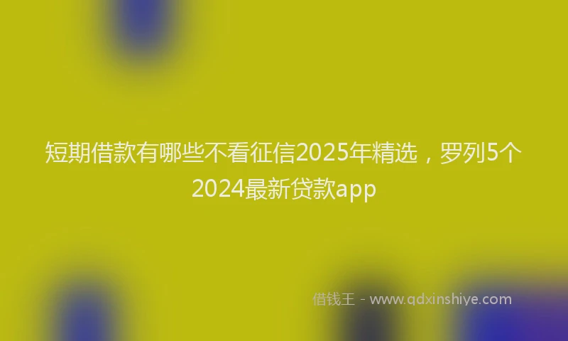 短期借款有哪些不看征信2025年精选，罗列5个2024最新贷款app