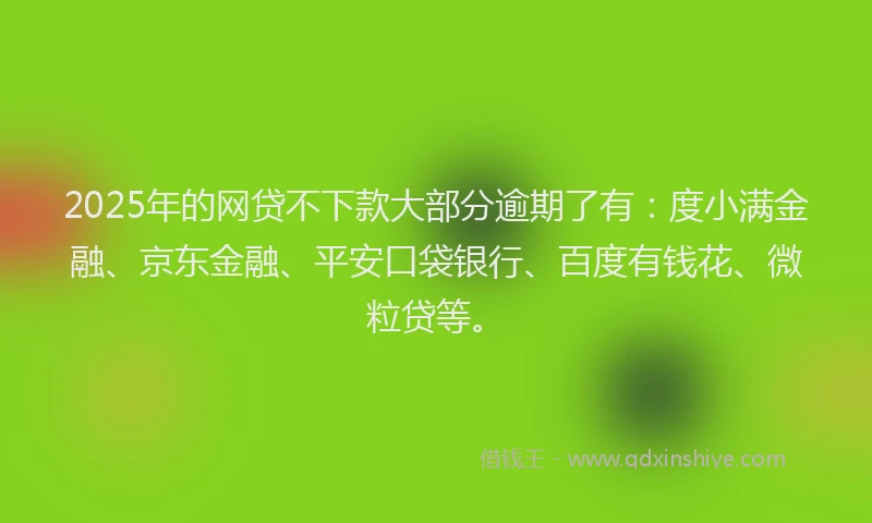 2025年的网贷不下款大部分逾期了有：度小满金融、京东金融、平安口袋银行、百度有钱花、微粒贷等。