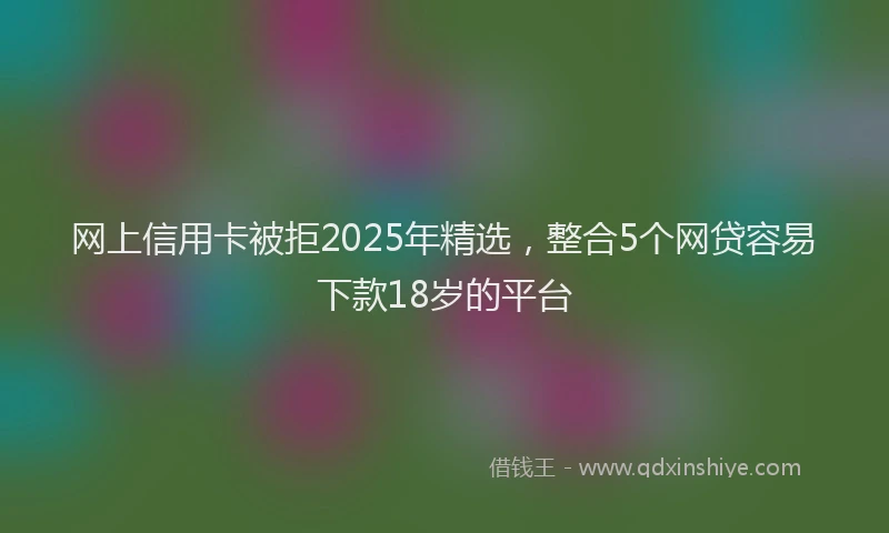 网上信用卡被拒2025年精选，整合5个网贷容易下款18岁的平台