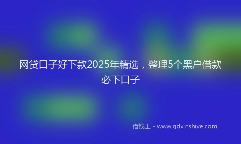 网贷口子好下款2025年精选，整理5个黑户借款必下口子