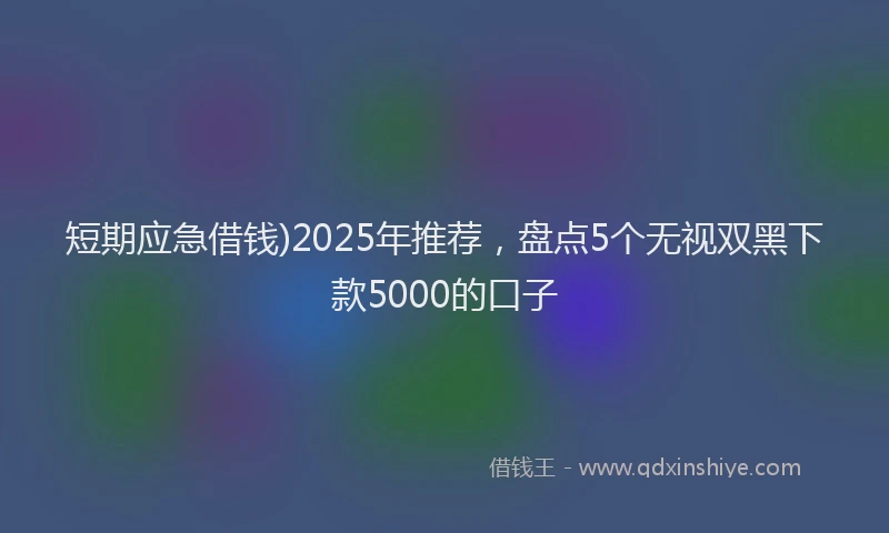 短期应急借钱)2025年推荐，盘点5个无视双黑下款5000的口子