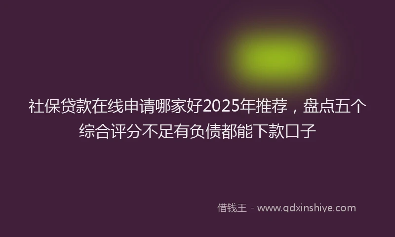 社保贷款在线申请哪家好2025年推荐，盘点五个综合评分不足有负债都能下款口子