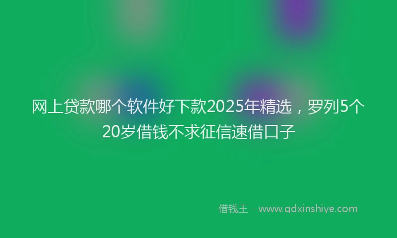 网上贷款哪个软件好下款2025年精选，罗列5个20岁借钱不求征信速借口子
